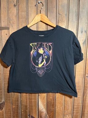 Old Navy Black Stevie Nicks Graphic Crop Top